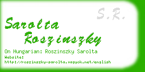 sarolta roszinszky business card